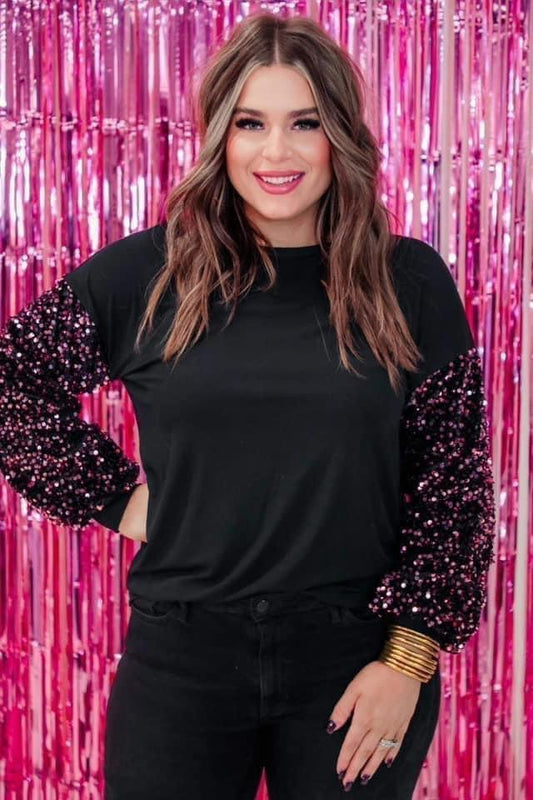 Out until midnight sequin top