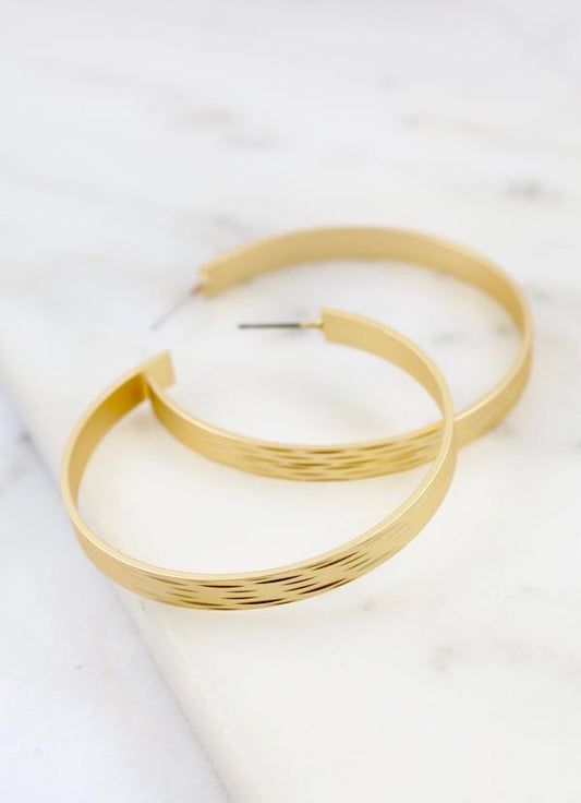 Gold texturized hoops