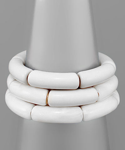 Set of White Resin Bracelets