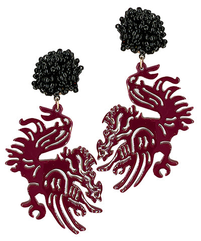 Fighting Gamecock earrings