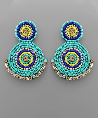 Double disc earring Turquoise