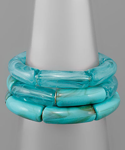 Set of Turquoise Resin Bracelets