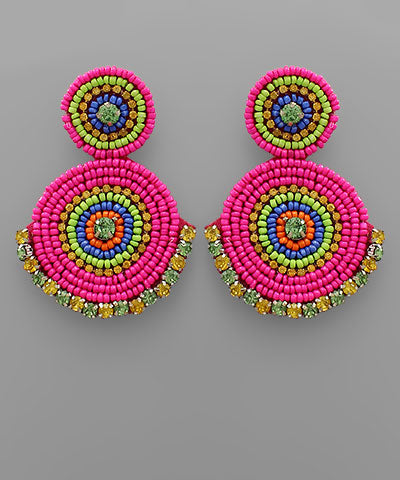 Double disc earring Fuchsia